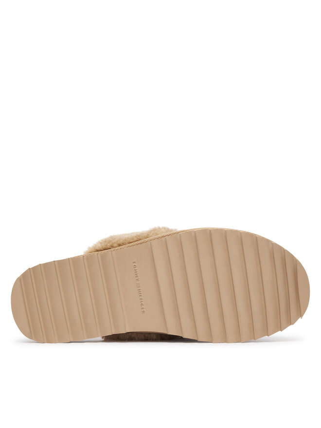 Tommy Hilfiger Hausschuhe Tommy Hilfiger Th Premium Shearling Shoes FW0FW09947 Beige