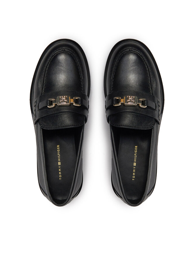 Tommy Hilfiger Slipper Tommy Hilfiger Th Hardware Loafer FW0FW07765 Schwarz