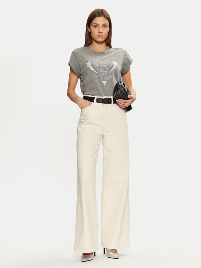 Guess Guess Marškinėliai W5RI06 I3Z14 Pilka Regular Fit