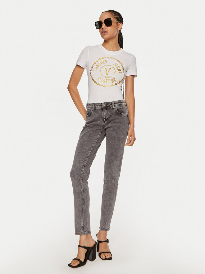 Versace Jeans Couture Versace Jeans Couture T-Shirt 77HAHT02 CJ03T Λευκό Slim Fit