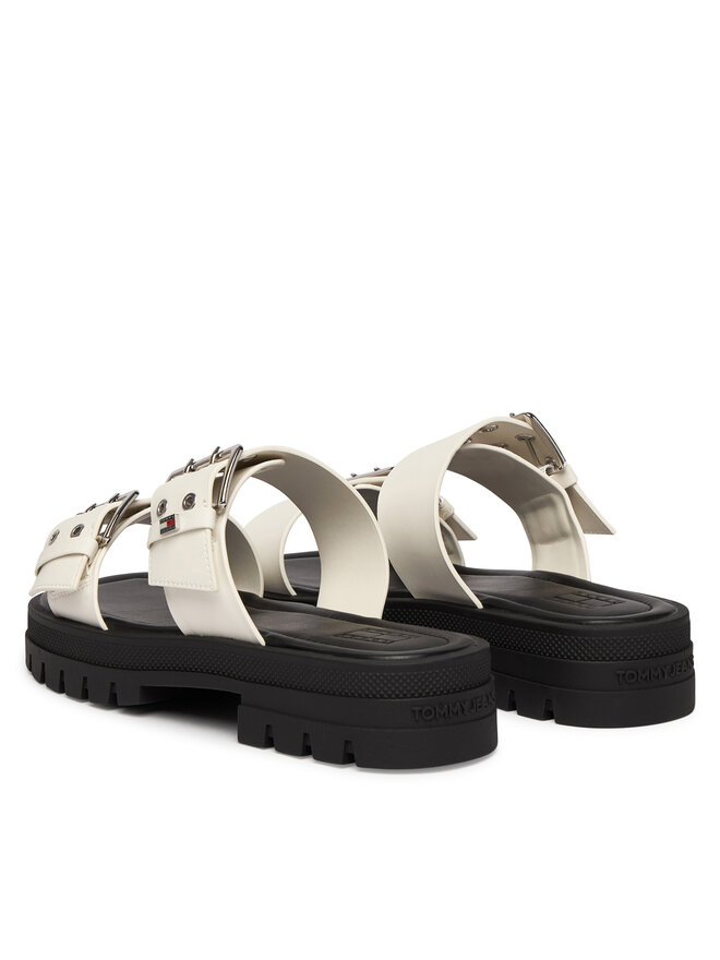 Tommy Jeans Pantoletten Tommy Jeans Tjw Buckle Straps Sandal EN02966 Creme