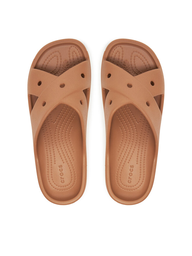 Crocs Pantoletten Crocs Cross Strap 210840 Braun