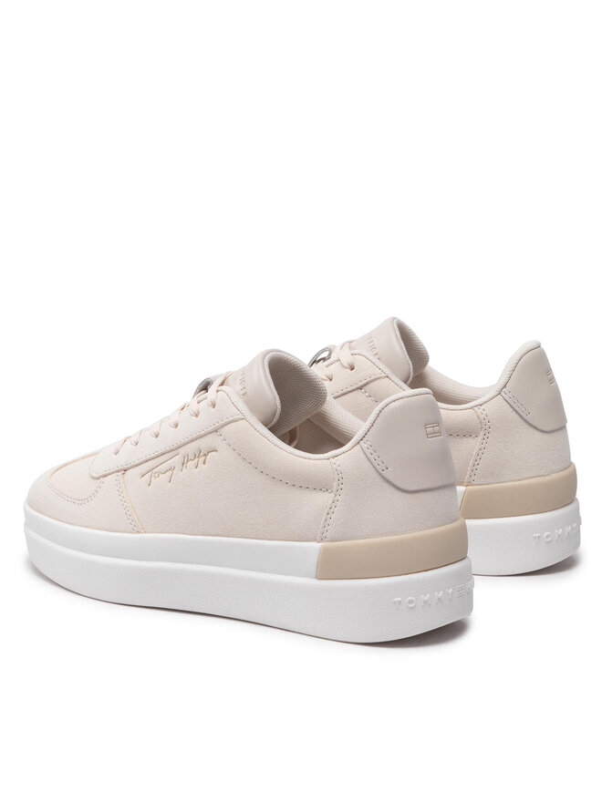 Tommy Hilfiger Laisvalaikio batai Tommy Hilfiger Th Signature Suede Sneaker FW0FW06518 Smėlio