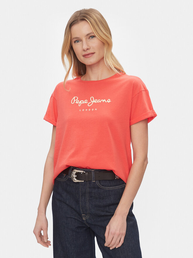 Pepe Jeans Pepe Jeans Marškinėliai Helga PL505761 Raudona Regular Fit