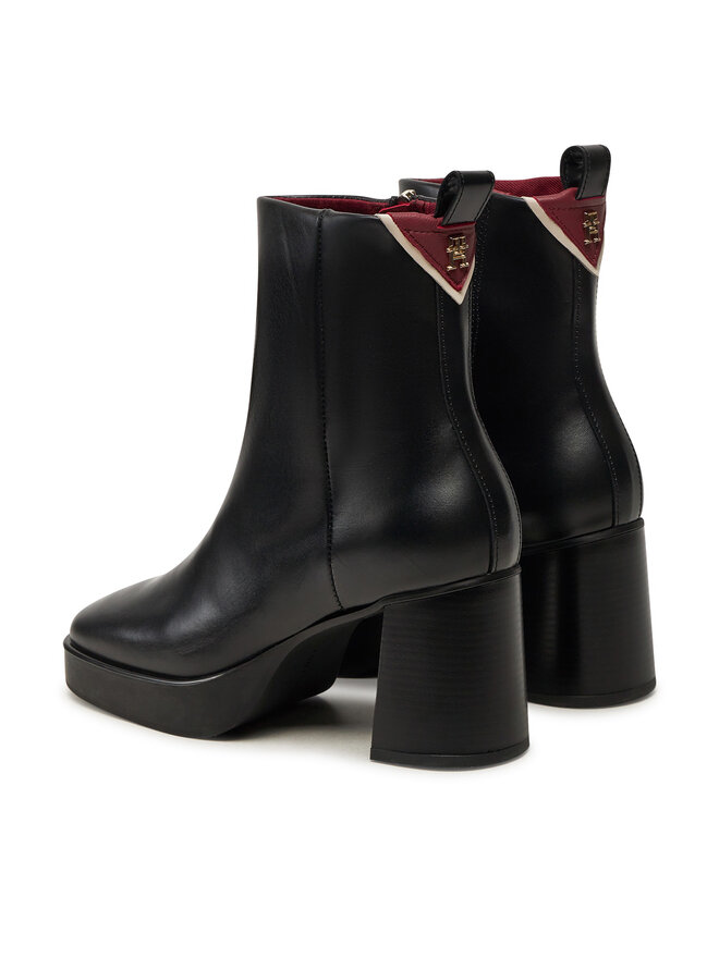 Tommy Hilfiger Μποτάκια Tommy Hilfiger Premium Leather High Heel Bootie FW0FW08100 Μαύρο