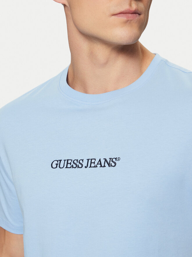 Guess Jeans Guess Jeans Marškinėliai M4YI52 K8HM0 Mėlyna Slim Fit
