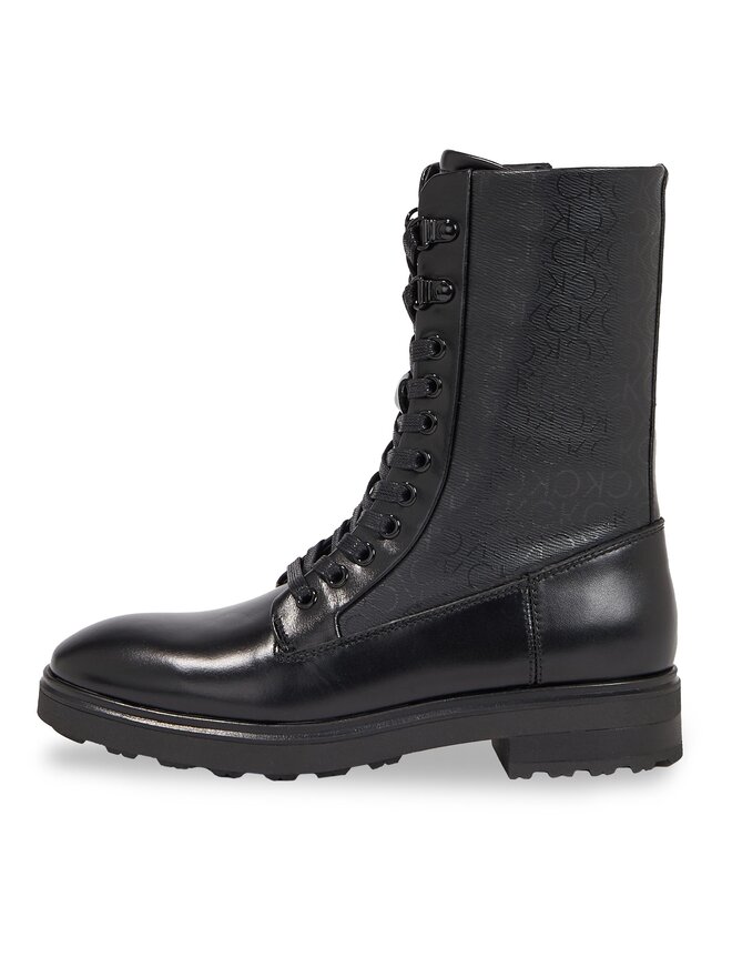 Calvin Klein Botas Calvin Klein Cleat Combat Boot - Epi Mono Mix HW0HW01713 Negro