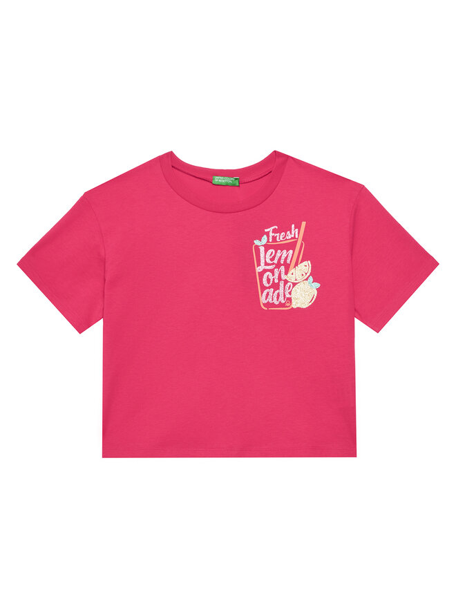 United Colors Of Benetton United Colors Of Benetton Camiseta 35RYC10OZ Rosa Regular Fit