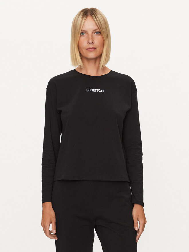 United Colors Of Benetton United Colors Of Benetton Μπλούζα πιτζάμας 30963M04S Μαύρο Regular Fit