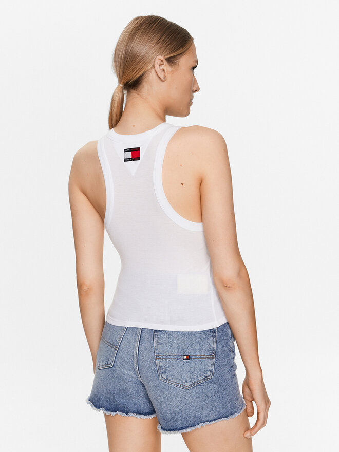 Tommy Hilfiger Tommy Hilfiger Τοπ ThxSm WW0WW38987 Λευκό Slim Fit