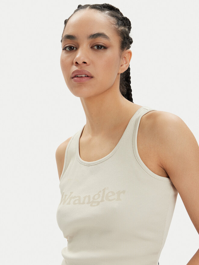 Wrangler Wrangler Marškinėliai Logo 112350281 Smėlio Slim Fit