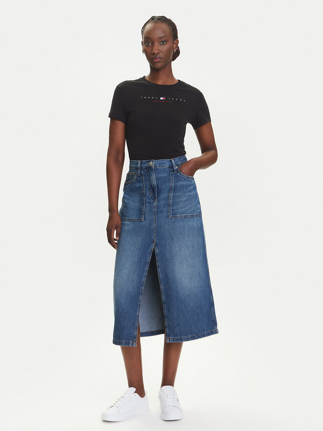 Tommy Jeans Tommy Jeans Футболка Linear DW0DW21422 Чорний Slim Fit