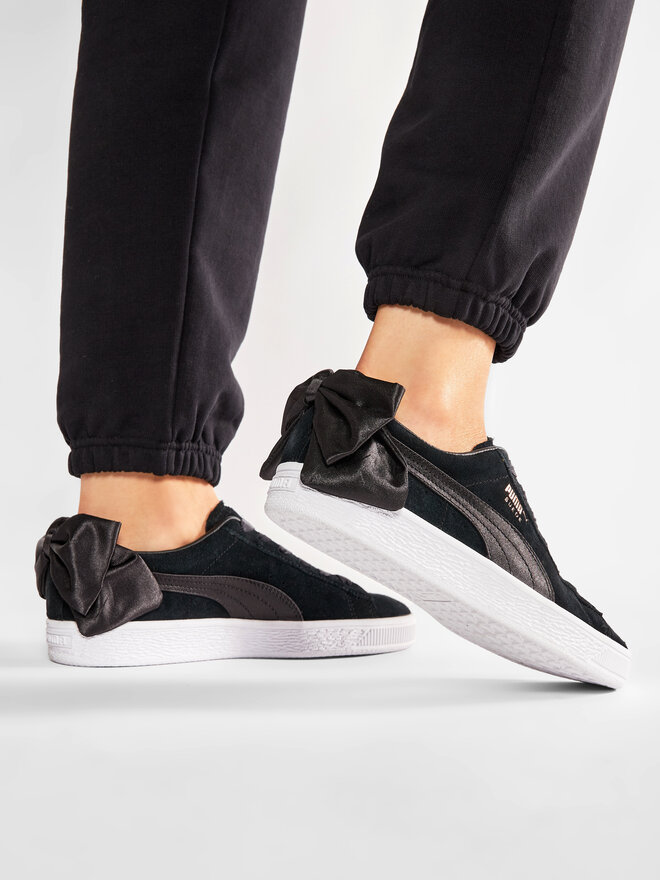 Puma suede black bow deals