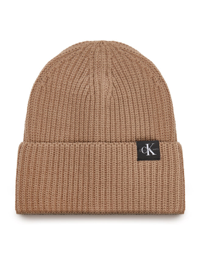Calvin Klein Jeans Set Schal und Mütze Calvin Klein Jeans Monogram Rib Scarf Beanie Set IU0IU00638 Braun