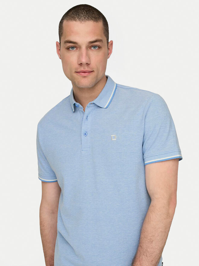 Only & Sons Only & Sons Поло Fletcher 22024827 Блакитний Regular Fit