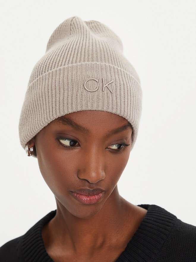 Calvin Klein Czapka Calvin Klein Embroidery Fine K60K612590 Beżowy