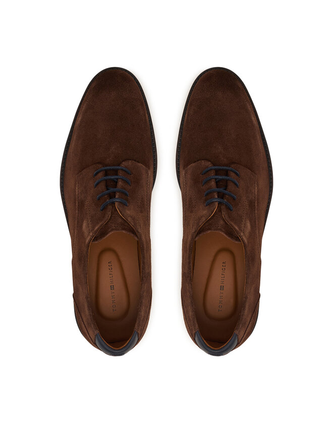 Tommy Hilfiger Halbschuhe Tommy Hilfiger Corporate Dressy Suede Shoe FM0FM05969 Dunkelbraun