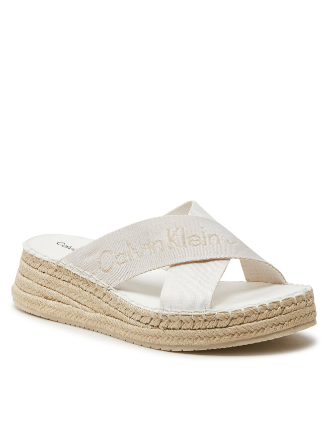 Calvin Klein Jeans Εσπαντρίγιες Calvin Klein Jeans Sporty Wedge Rope Sandal Mr YW0YW01364 Λευκό