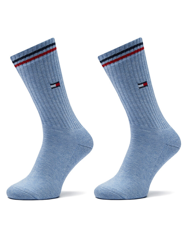 Tommy Hilfiger Set de 2 perechi de șosete lungi de damă Tommy Hilfiger 701228176 Albastru