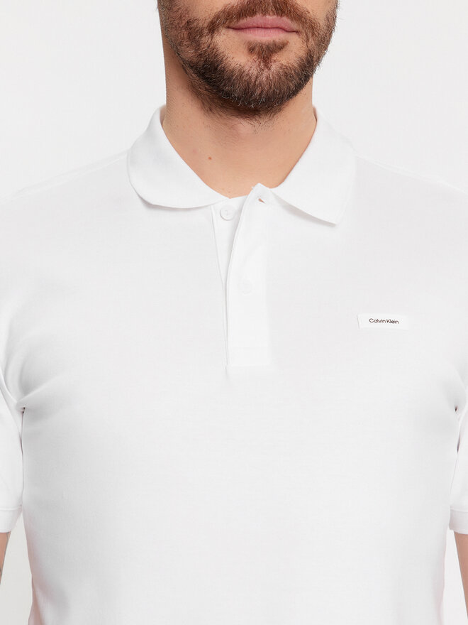 Calvin Klein Calvin Klein Poloshirt Smooth Cotton Slim Polo K10K111657 Weiß Regular Fit