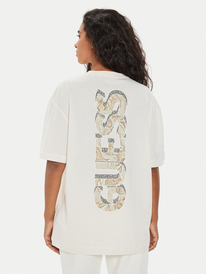 Guess Guess T-Shirt W4YI18 JA914 Εκρού Regular Fit
