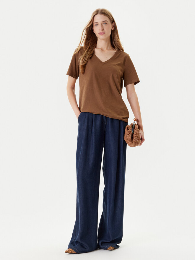 United Colors Of Benetton United Colors Of Benetton Majica 3BVXD400H Rjava Relaxed Fit