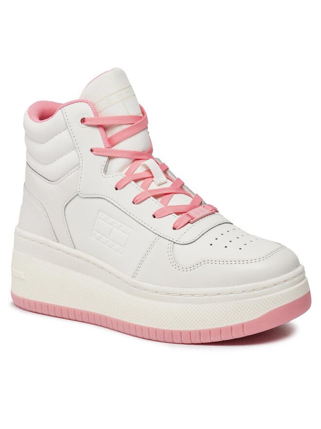 Tommy Jeans Снікерcи Tommy Jeans Tjw Retro Basket Mc Lace Up EN0EN02422 Écru