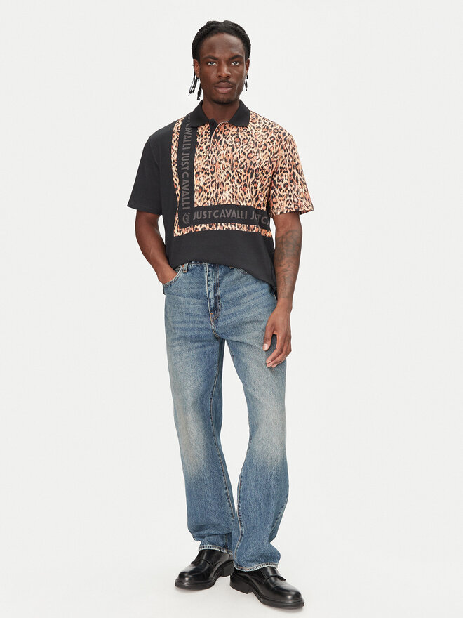 Just Cavalli Just Cavalli Поло 78OAGE15 Чорний Regular Fit