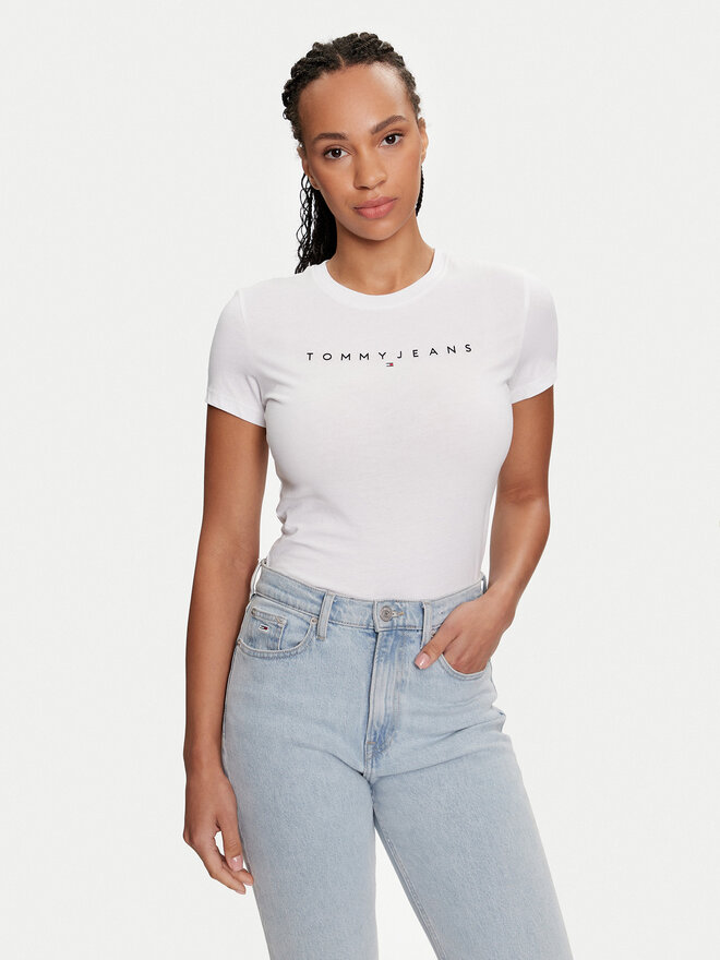 Tommy Jeans Tommy Jeans Camiseta Linear DW0DW18398 Blanco Slim Fit
