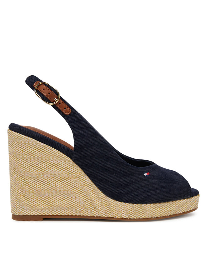 Tommy Hilfiger Espadryle Tommy Hilfiger Flag High Wedge Espad Slingback FW0FW08597 Granatowy