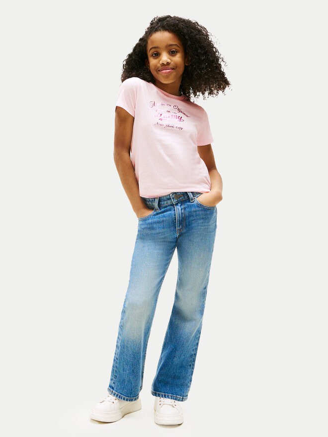 Tommy Hilfiger Tommy Hilfiger Camiseta Script KG0KG08636 Rosa Regular Fit