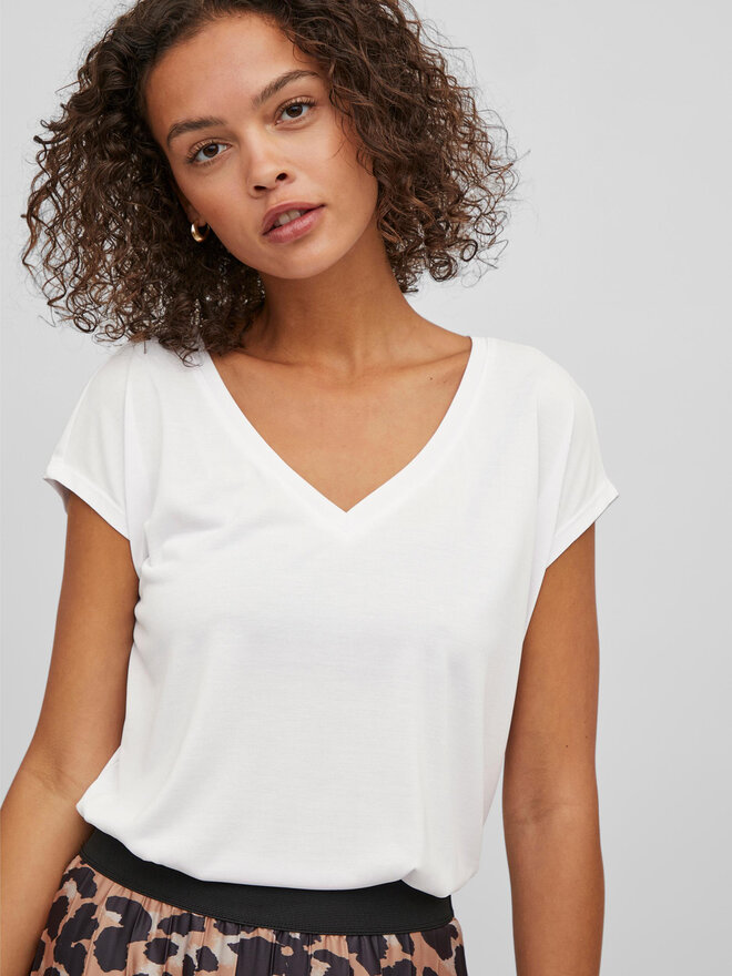 Vila Vila Camiseta Modala 14074847 Blanco Relaxed Fit