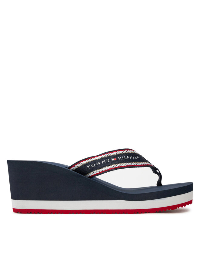 Tongs Tommy Hilfiger Hilfiger Hi Wedge Beach Sandal FW0FW08012 Bleu marine chaussures