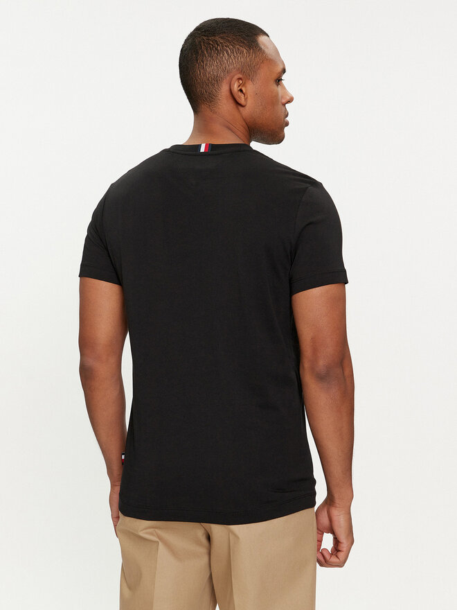 Tommy Hilfiger Tommy Hilfiger Camiseta Global Stripe MW0MW34388 Negro Regular Fit