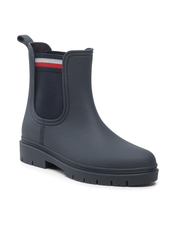 Bottes de pluie Tommy Hilfiger Rain Boot Ankle Elastic FW0FW06774 Bleu marine chaussures