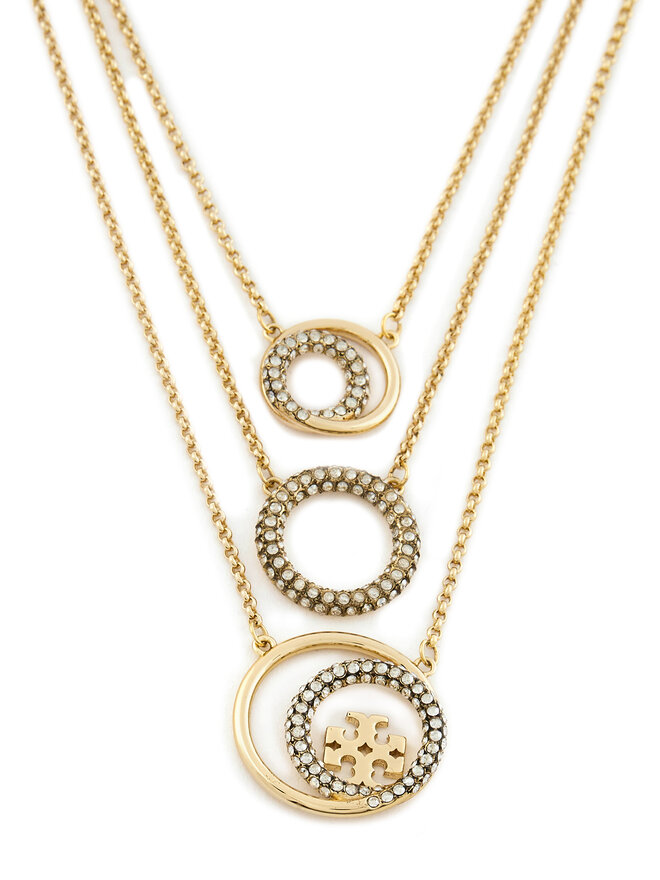 Tory Burch Halskette Tory Burch Miller Pave Layered 163733 Goldfarben