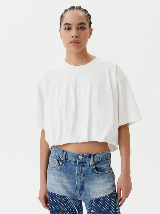 PINKO PINKO Póló Torrone 104257 A2F8 Fehér Regular Fit
