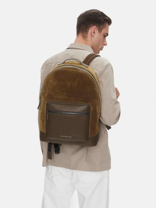 Tommy Hilfiger Mugursoma Tommy Hilfiger Th Casual Suede Backpack AM0AM13229 Zaļš