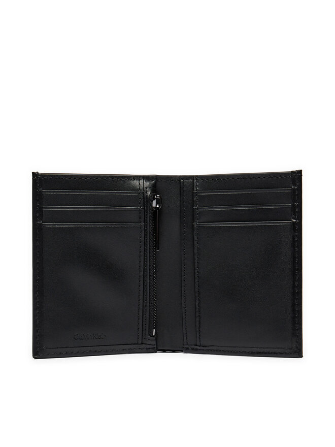 Calvin Klein Mazs vīriešu maks Calvin Klein Ck Smooth Bifold 6Cc W/Coin K50K512072 Melns