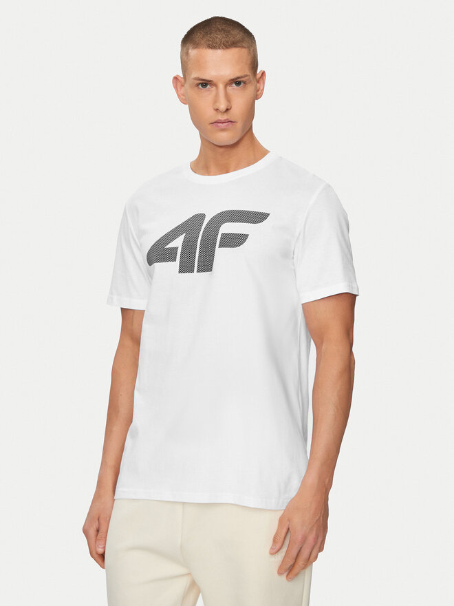 4F 4F Marškinėliai 4FWSS24TTSHM1155 Balta Regular Fit