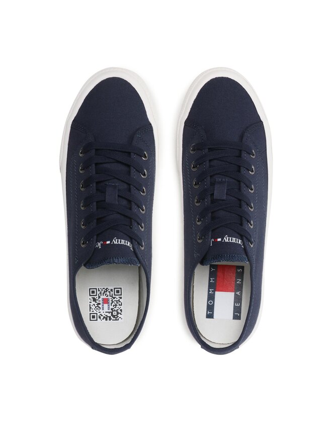 Tommy Jeans Sneakers aus Stoff Tommy Jeans Canvas Sneaker EM0EM01299 Dunkelblau