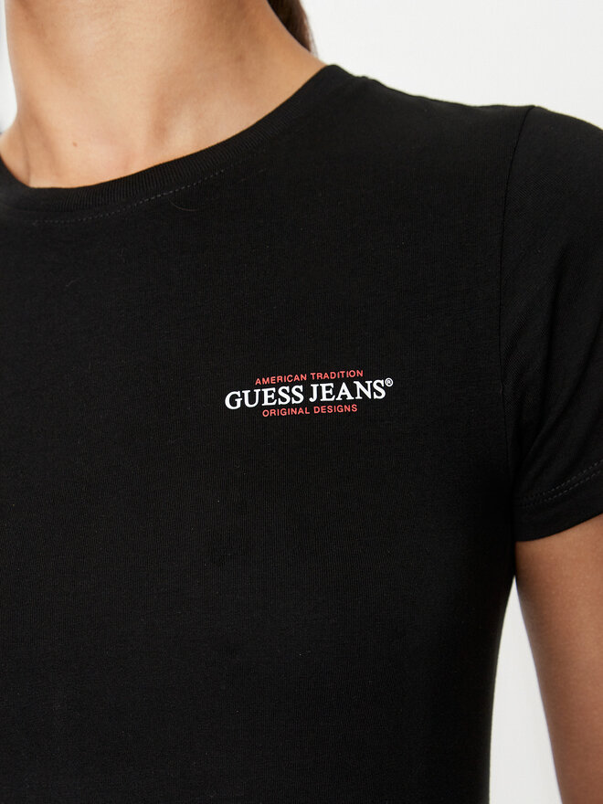 Guess Jeans Guess Jeans Marškinėliai W4YI02 J1314 Juoda Slim Fit