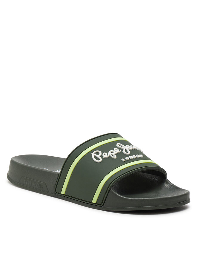 Pepe Jeans Παντόφλες Pepe Jeans Slider Logo B PBS70054 Χακί