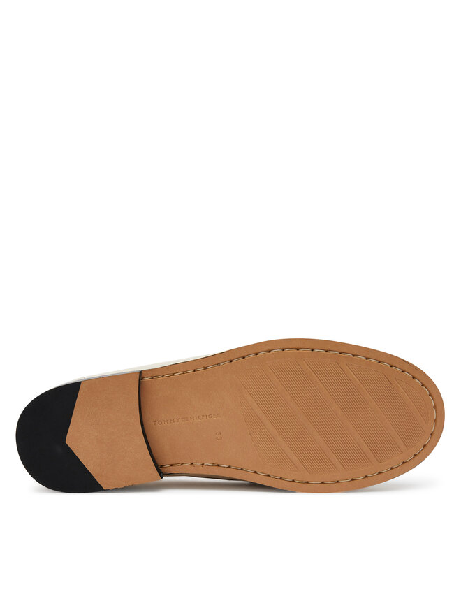 Tommy Hilfiger Polobotky Tommy Hilfiger Soft Leather Horsebit Loafer FW0FW08414 Écru