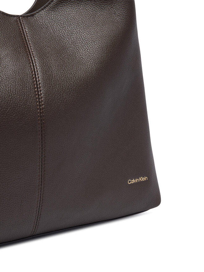 Calvin Klein Handtasche Calvin Klein Slouchy Leather Md Shoulder Bag LV04F3543G Braun