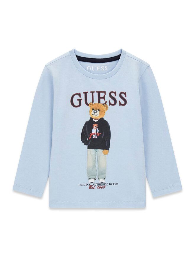 Guess Guess Bluse N6YI06 K3794 Hellblau Regular Fit