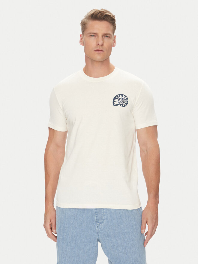 Mustang Mustang T-Shirt Austin 1016489 Εκρού Regular Fit