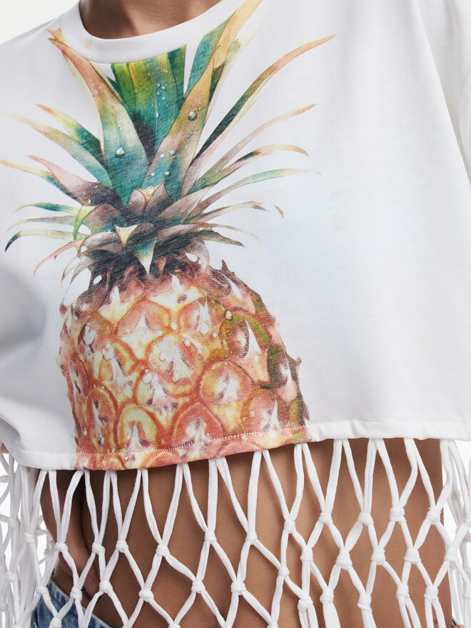 Desigual Desigual Camiseta 25SWTKAN Écru Regular Fit