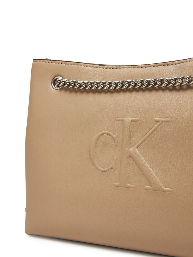 Calvin Klein Jeans Soma Calvin Klein Jeans Sculpted Chain Shoulder Bag LV04K3163G Bēšs