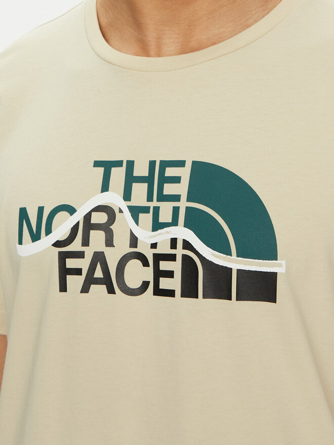 The North Face The North Face Marškinėliai Mountain Line NF0A87NT Smėlio Regular Fit